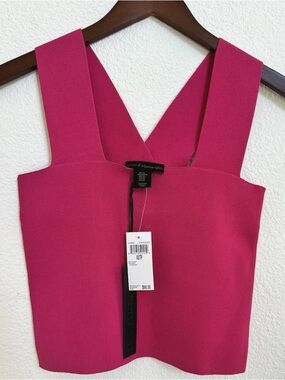House of Harlow 1960 x Revolve Wide Strap Compression Crop Top in Hot Pink XS